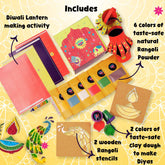 Lattooland educational Diwali kit for kids with safe and fun craft activities.